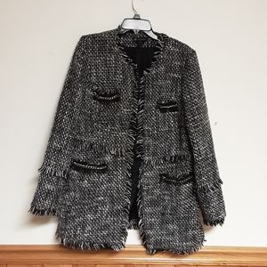 INC International Concepts Black and White Tweed Blazer